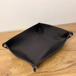 Luchesse Navy Blue Italian Leather Valet Tray